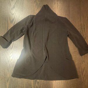 French Mauve Womens Blazer Shawl type top black size small pre owned